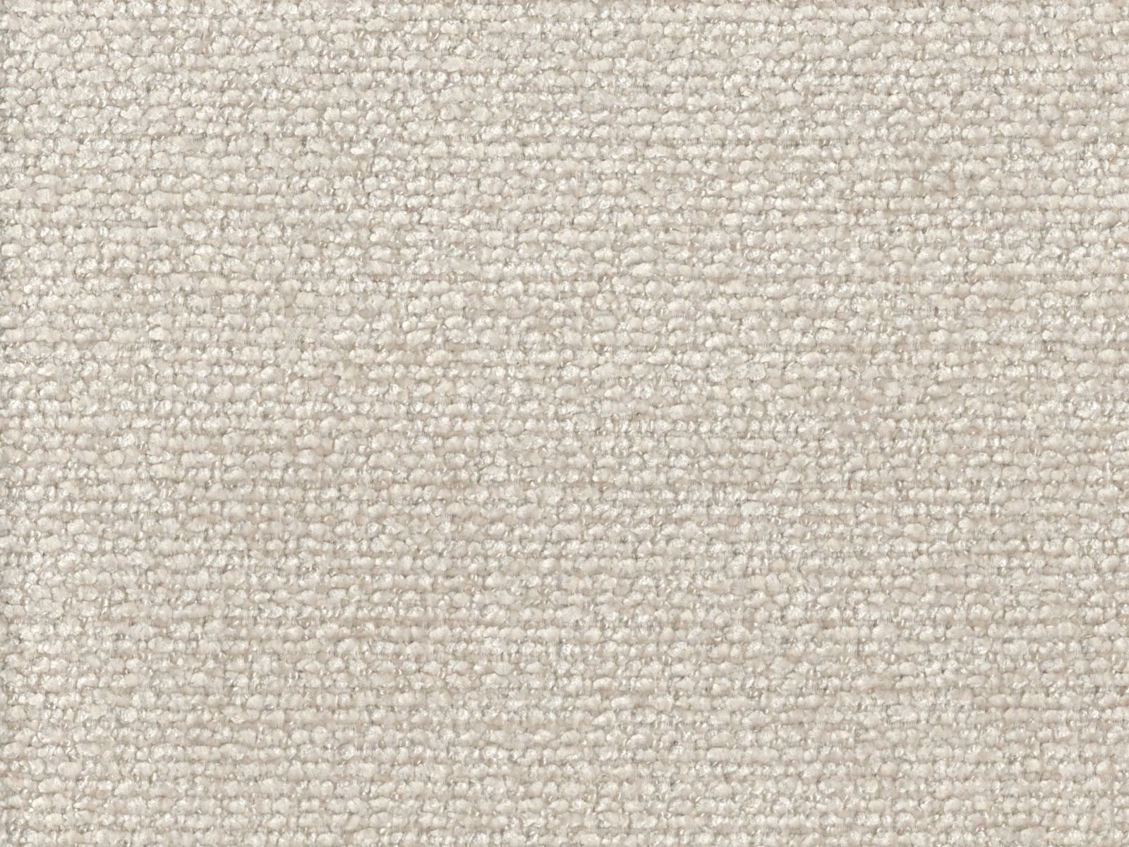 Close-up of pale greige chenille with a softly nubby, horizontal woven texture