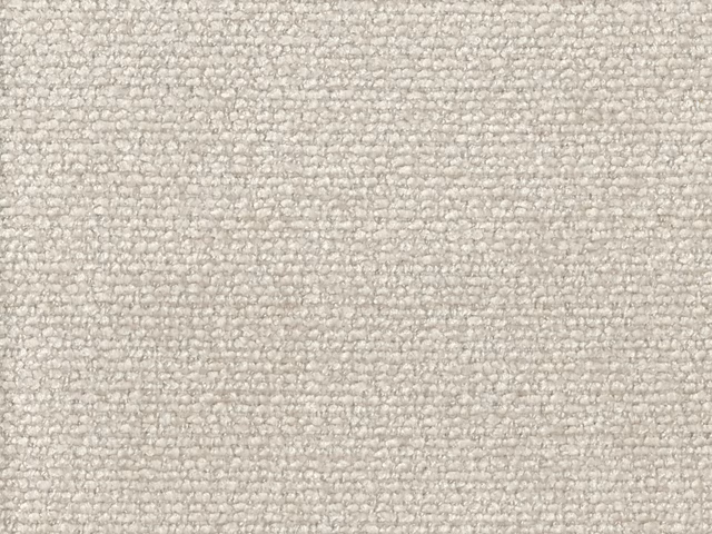 Close-up of pale greige chenille with a softly nubby, horizontal woven texture