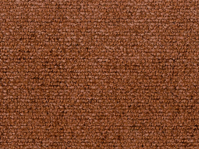Close-up of warm russet-brown chenille with a nubby, uneven woven texture