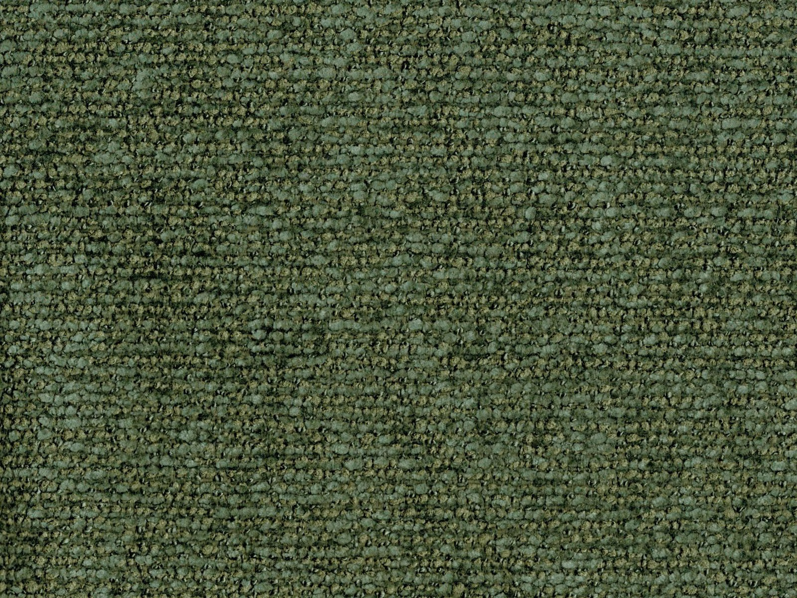Close-up of muted olive-green chenille with a nubby, mottled woven texture