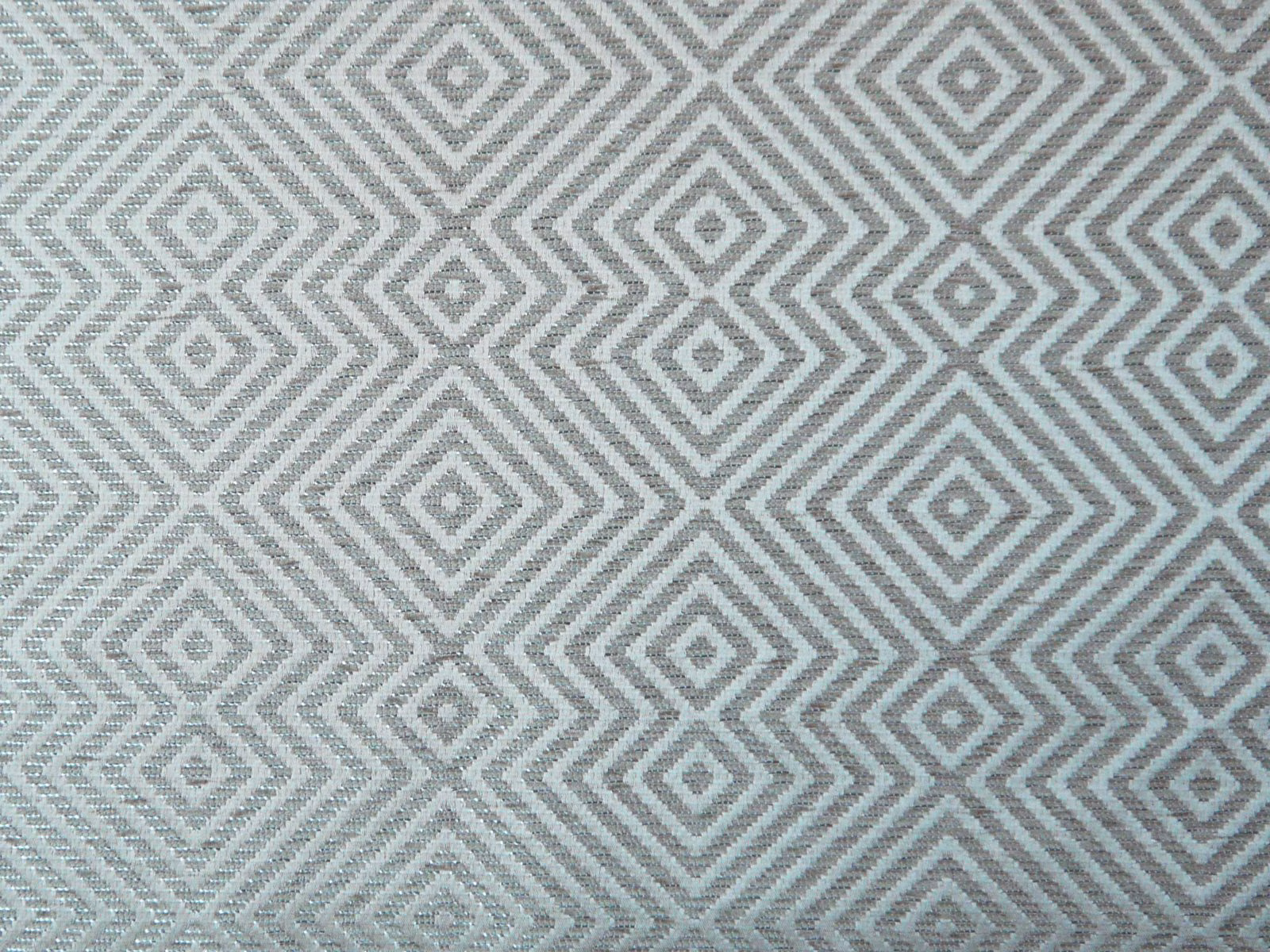 Muted aqua-grey chenille with stepped diamond and chevron weave