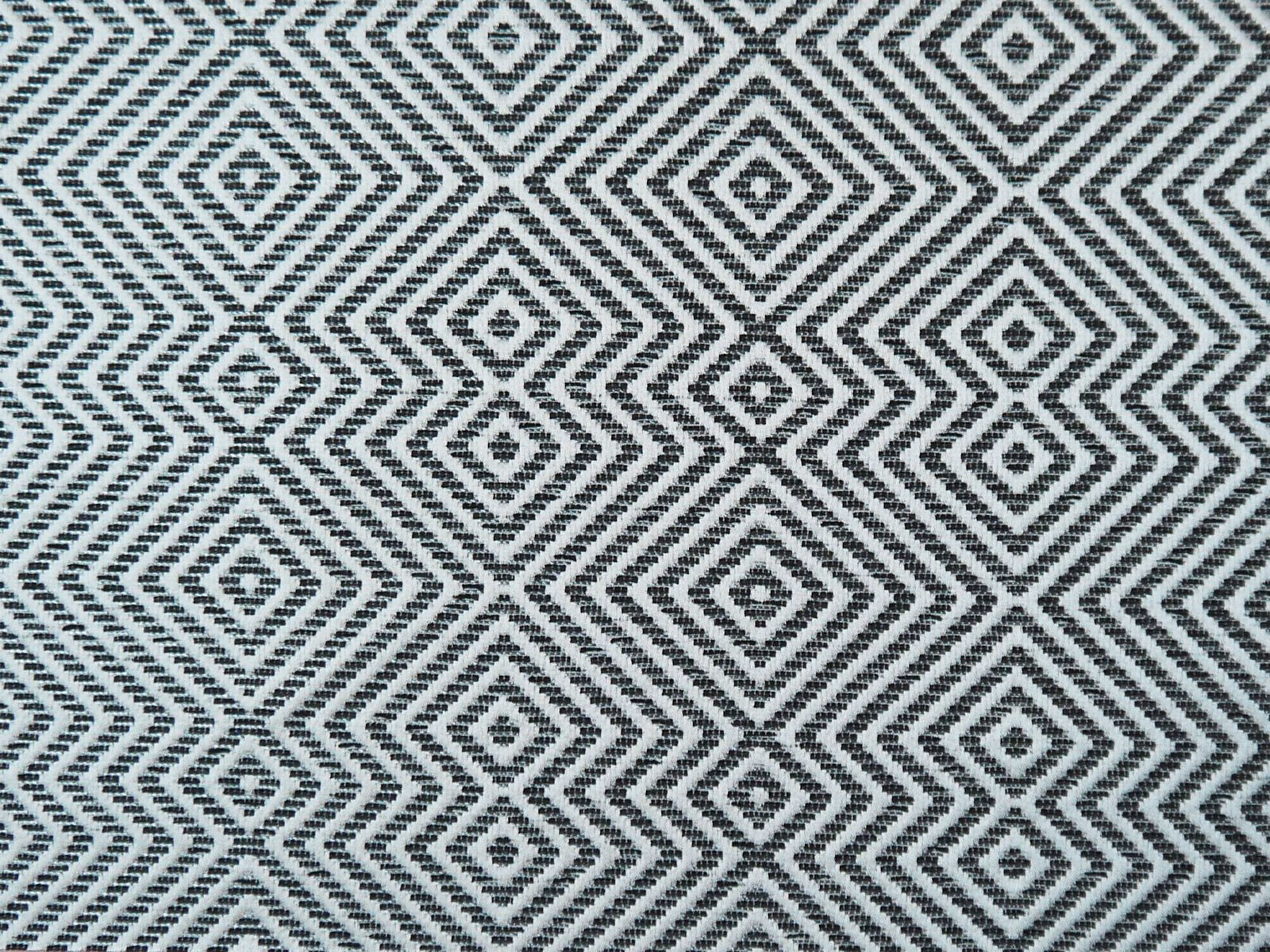 Pale grey chenille with charcoal diamond and zigzag geometric weave