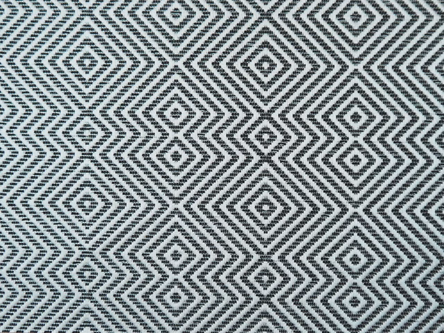 Pale grey chenille with charcoal diamond and zigzag geometric weave