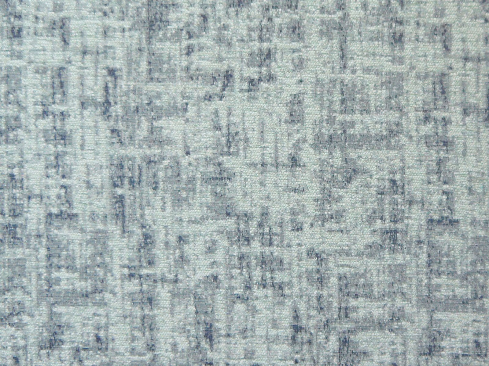 Misty blue-grey chenille with softly mottled, vertical woven texture