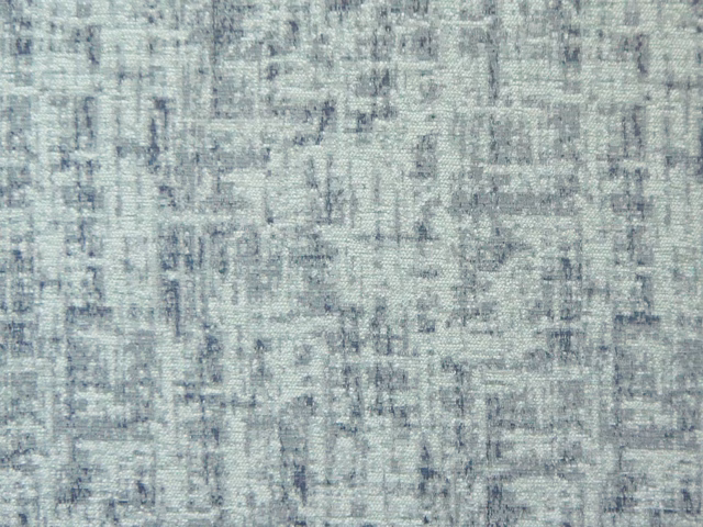 Misty blue-grey chenille with softly mottled, vertical woven texture