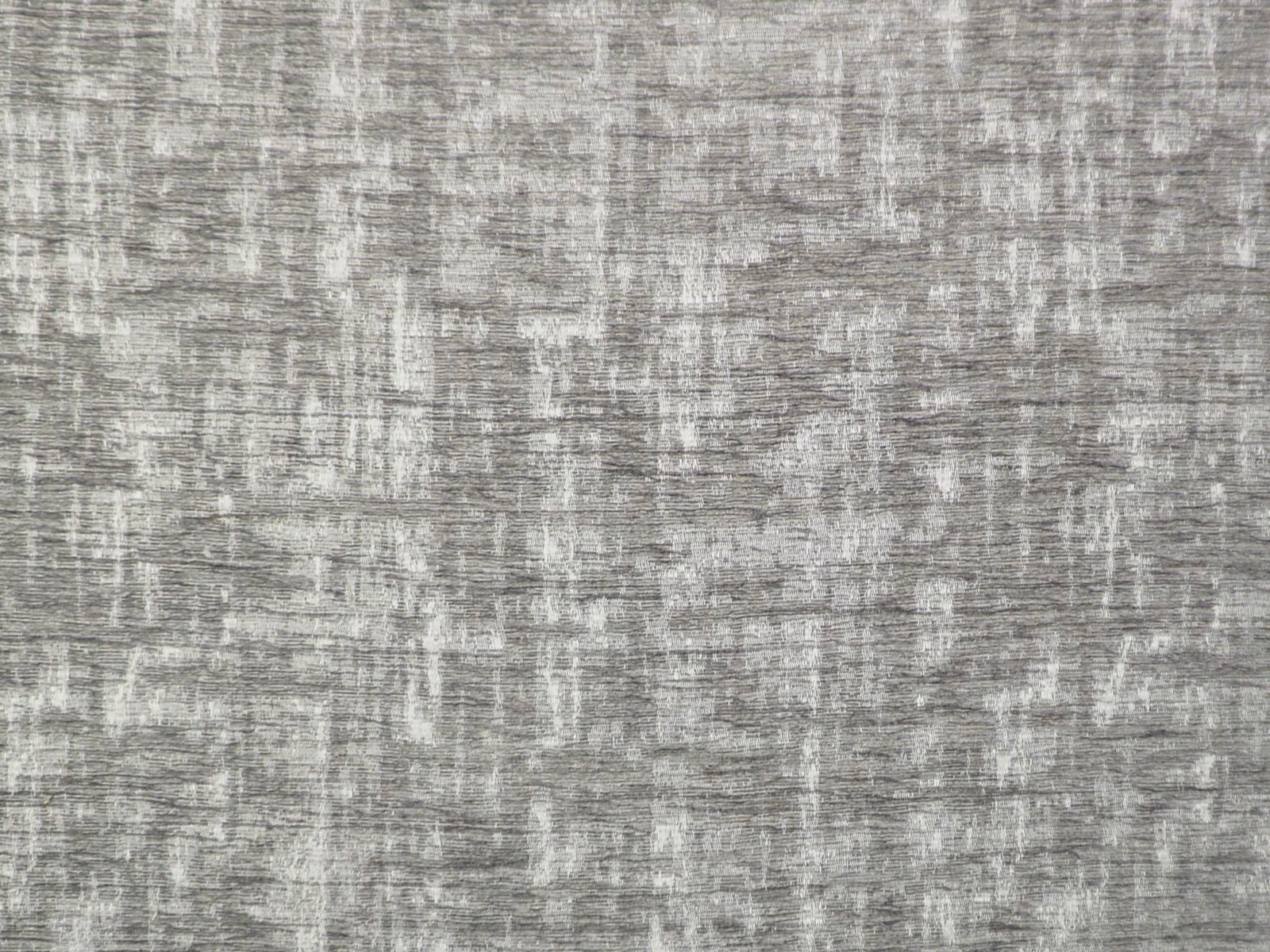 Cool silver-grey chenille with layered pale striations and softly brushed texture
