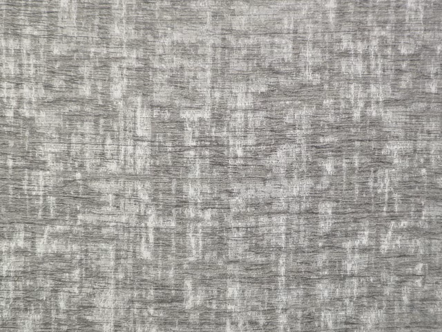 Cool silver-grey chenille with layered pale striations and softly brushed texture