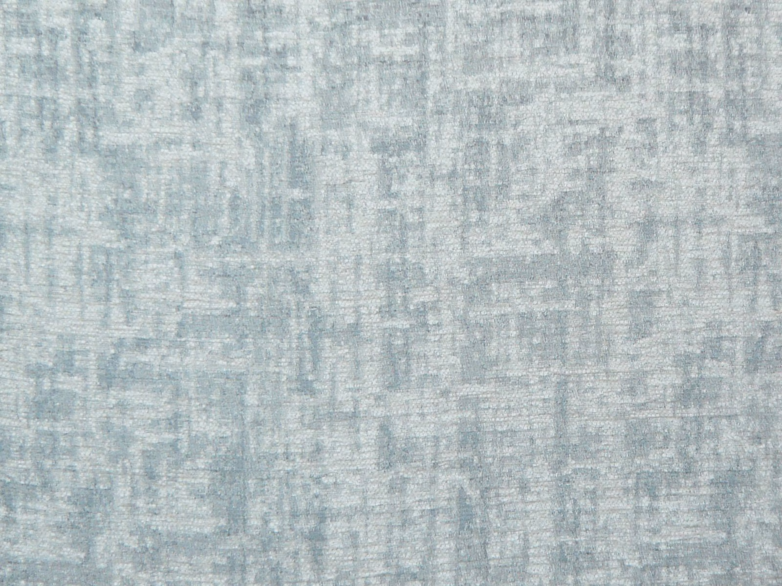 Pale blue-grey chenille with misty crosshatched texture and tonal flecks