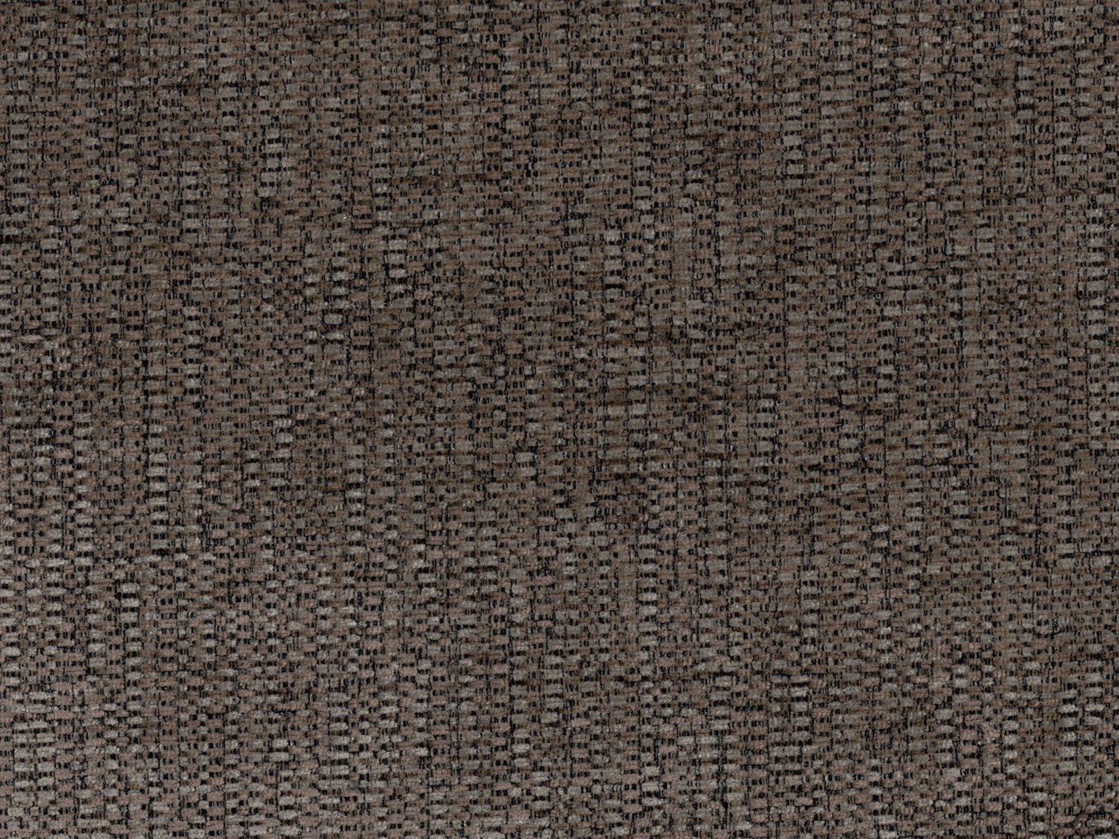 Deep taupe-brown chenille with charcoal flecks and irregular woven texture