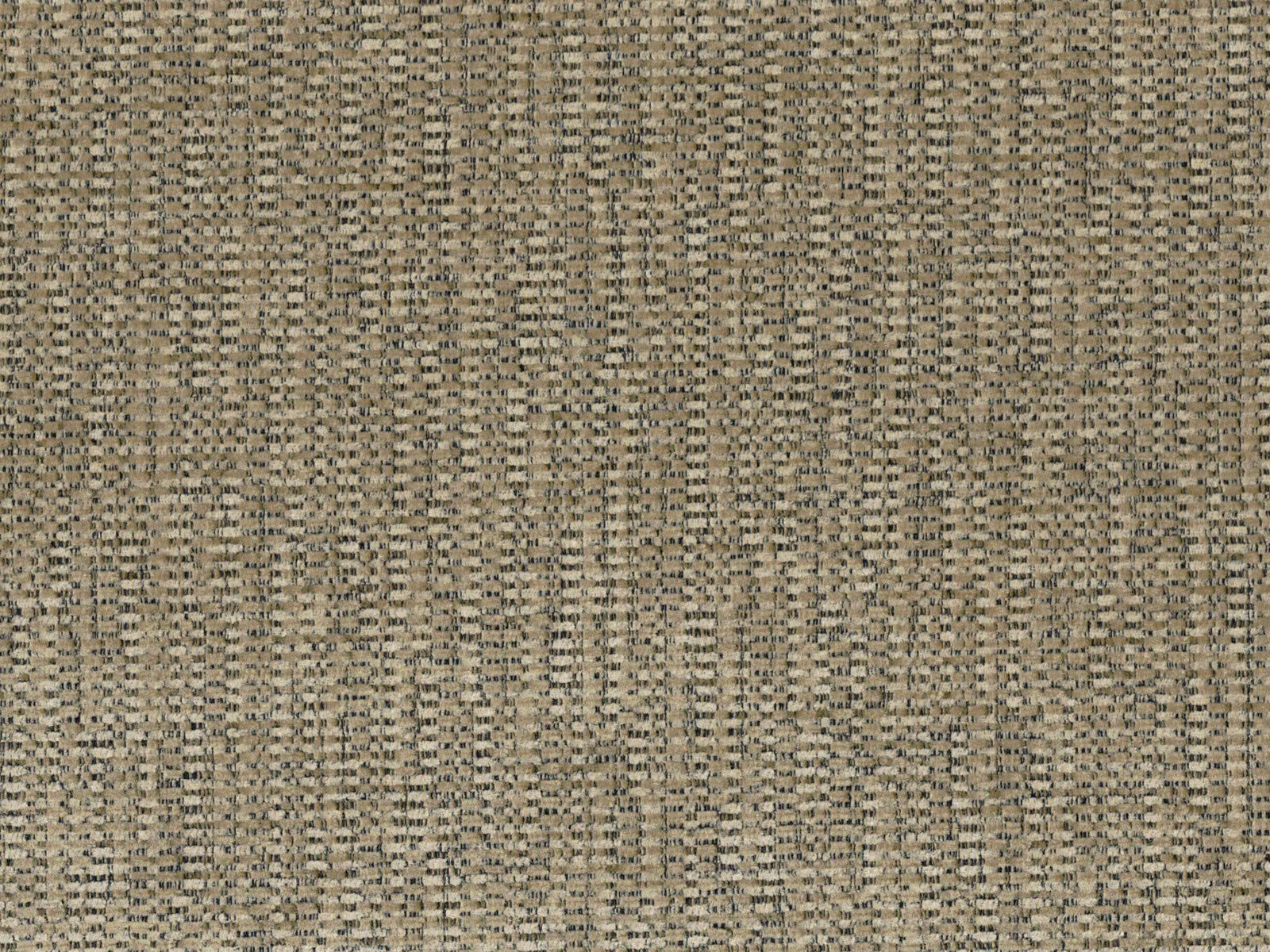Mottled taupe-olive chenille with charcoal flecks and fine vertical striations