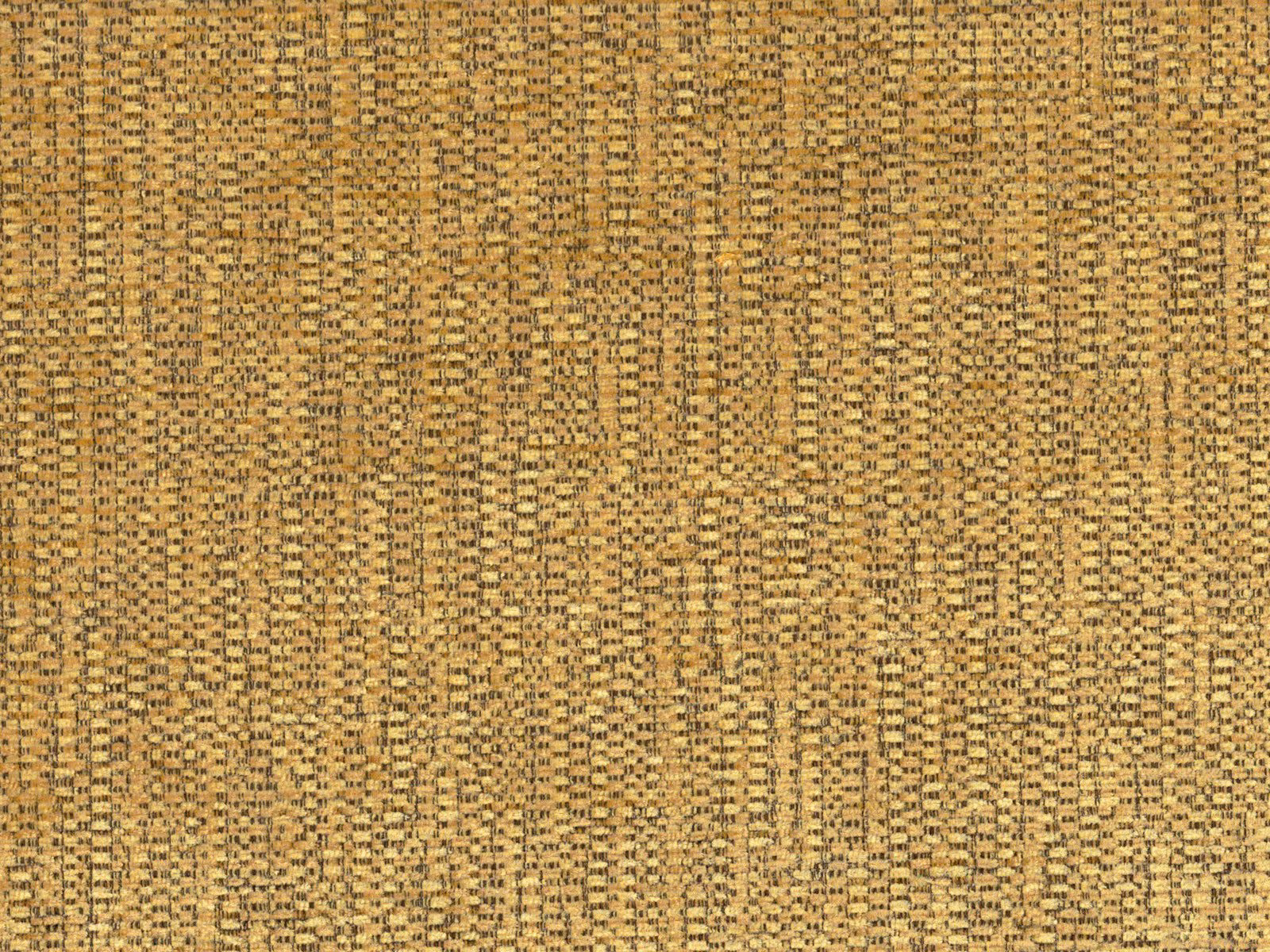 Close-up of ochre-gold chenille with dark flecks and a fine irregular weave