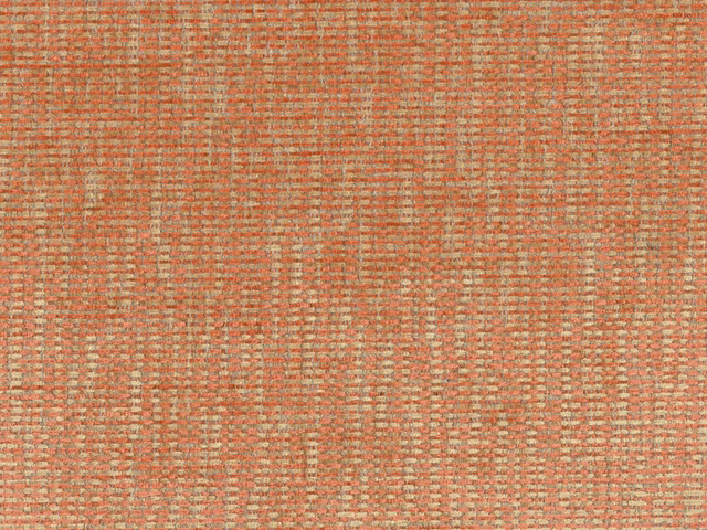 Muted coral terracotta chenille with fine oatmeal flecks and a compact woven texture