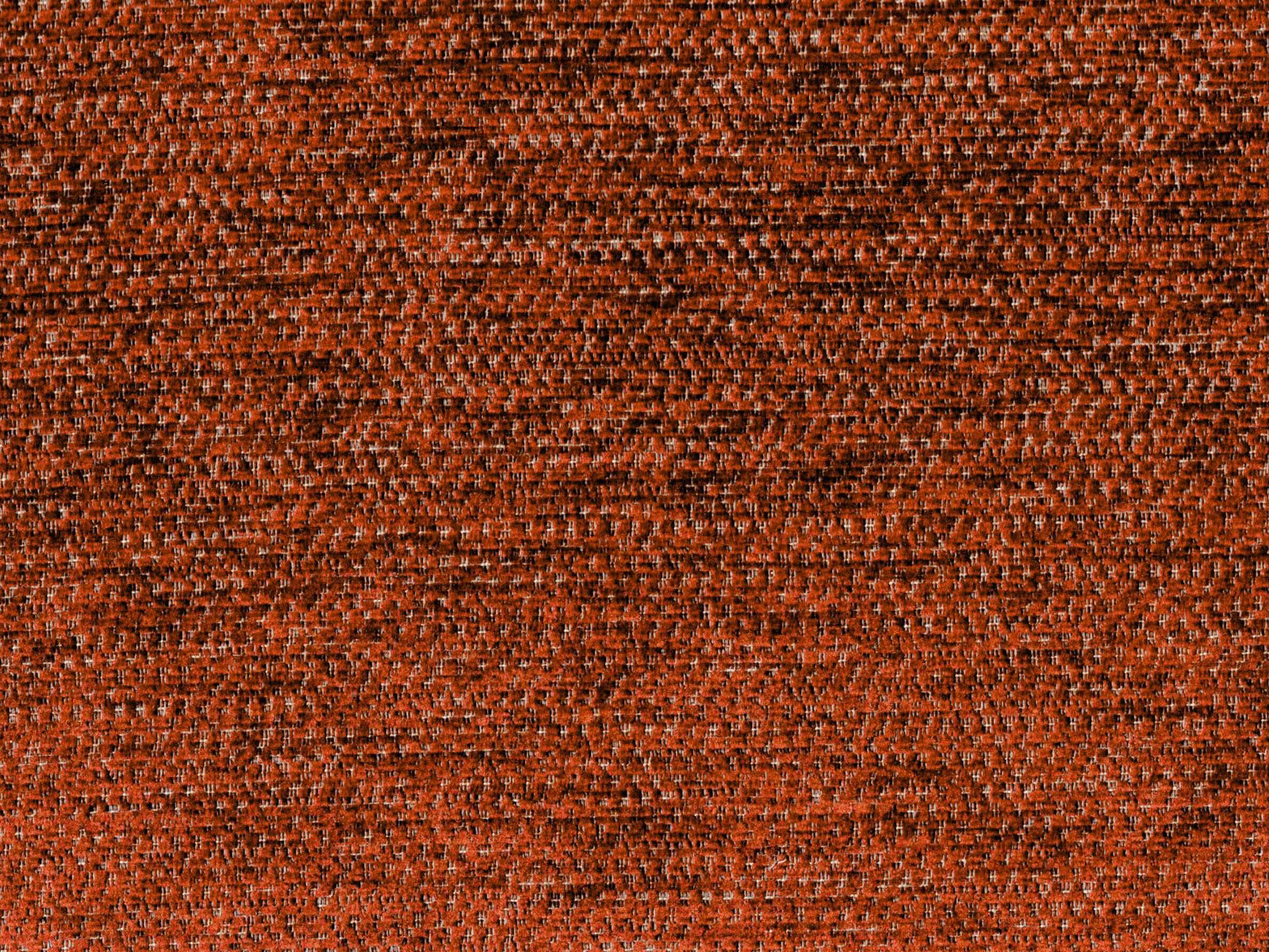 Deep rust terracotta chenille with a dense mottled horizontal weave and nubby texture