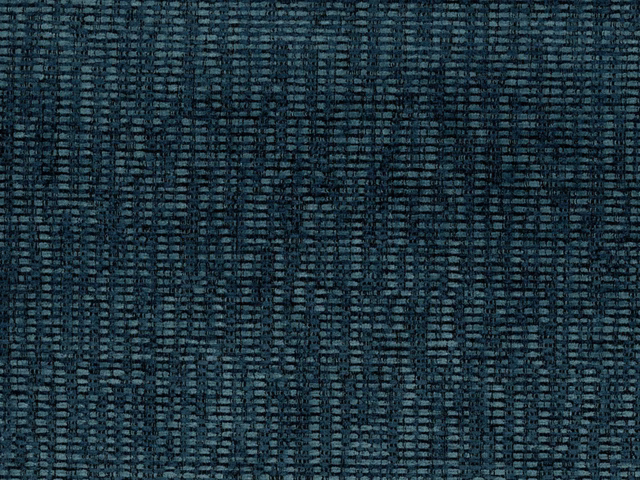 Close-up of deep blue-teal chenille with a dark irregular woven grid texture
