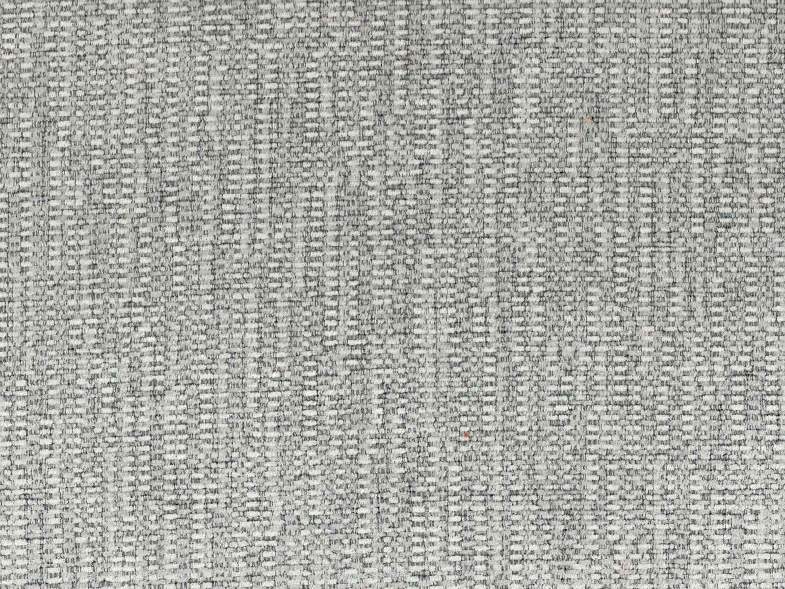Cool stone-grey chenille with dark flecks and softly striated woven texture