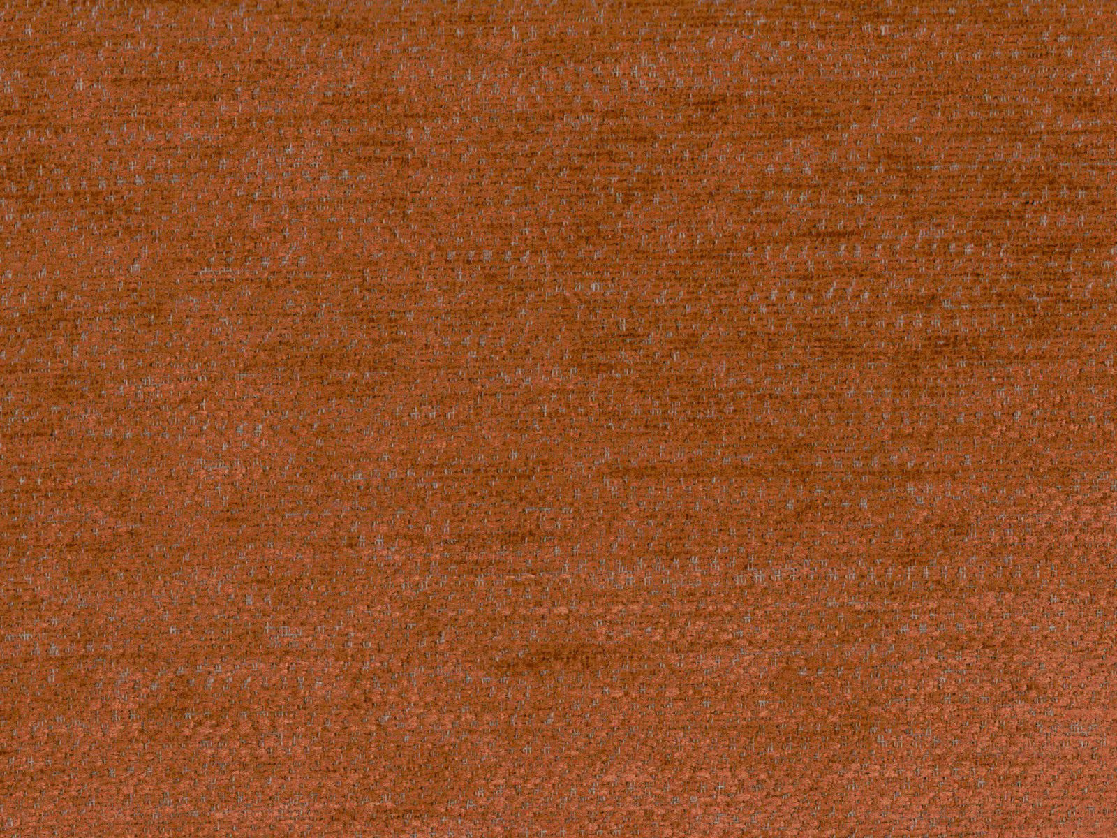 Rust terracotta chenille with subtle horizontal weave and darker tonal flecks