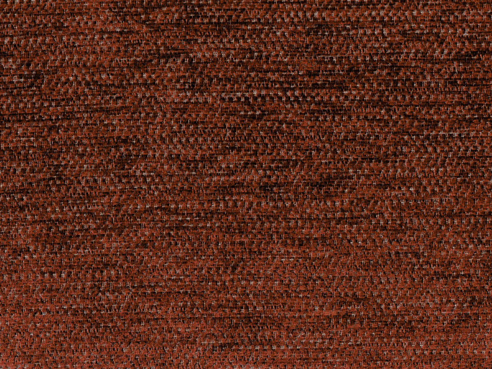 Dark burnt-rust chenille with flecked horizontal woven texture
