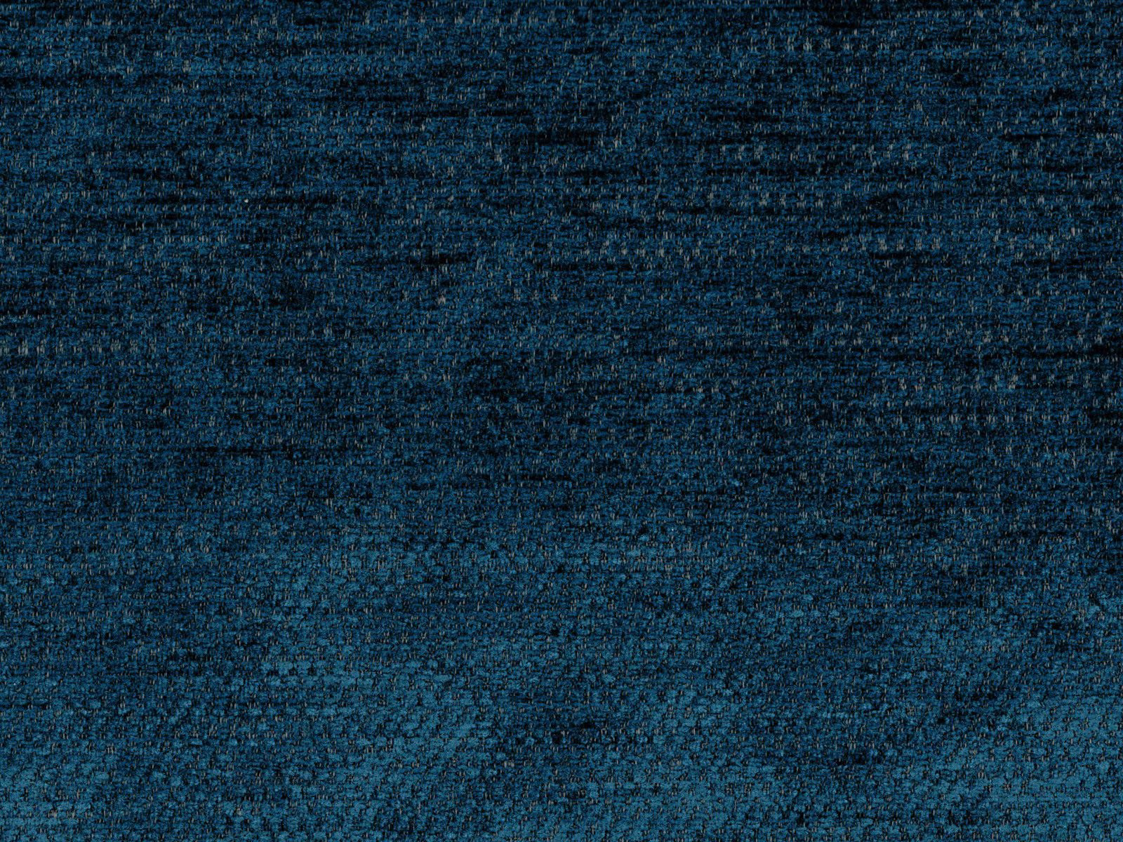 Deep blue-teal chenille with horizontal mottling and fine, light-catching texture