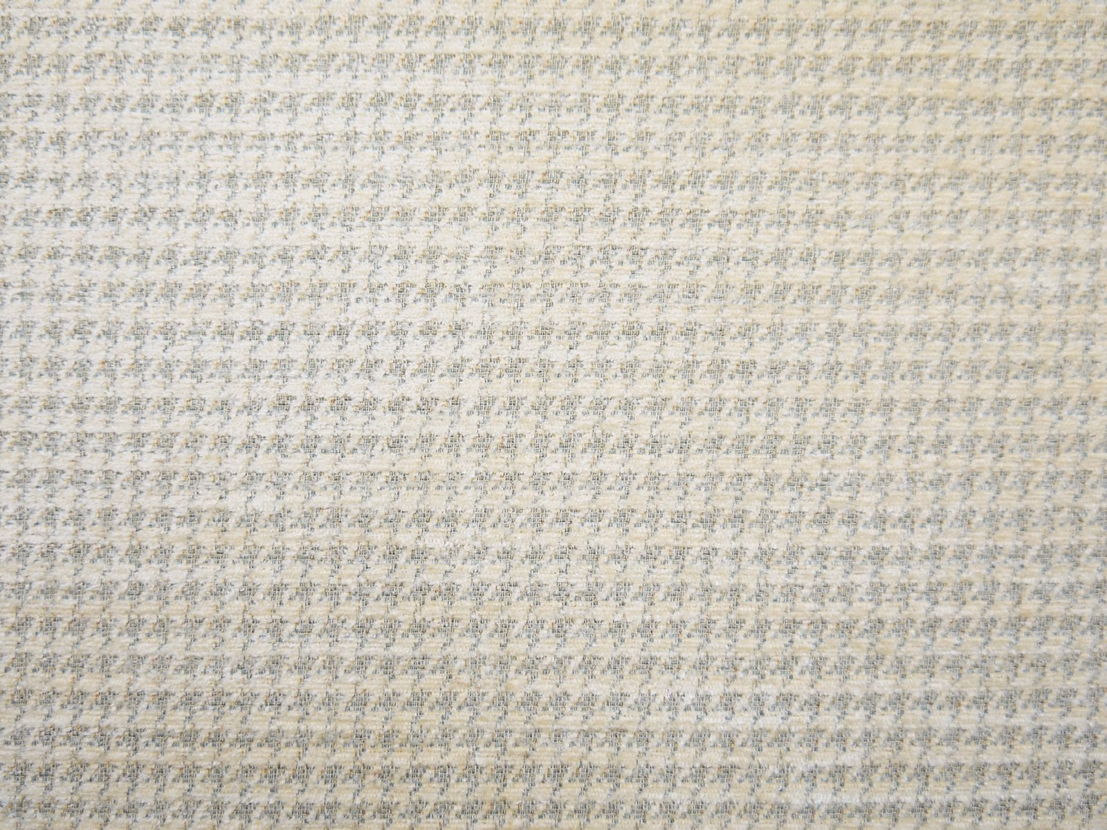 Pale ivory chenille with a cool grey miniature broken-check weave