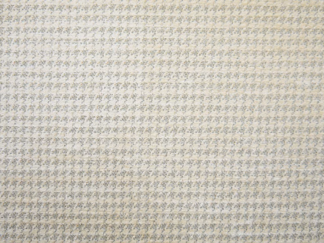 Pale ivory chenille with a cool grey miniature broken-check weave