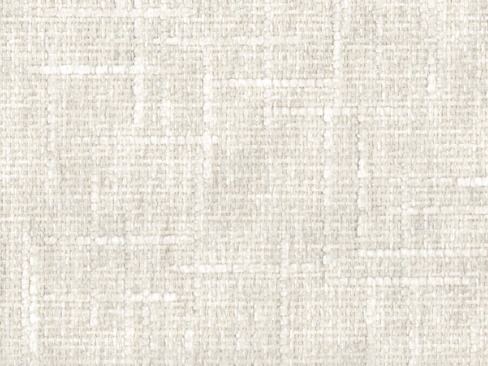 Soft ivory-greige chenille with subtle irregular woven grid texture