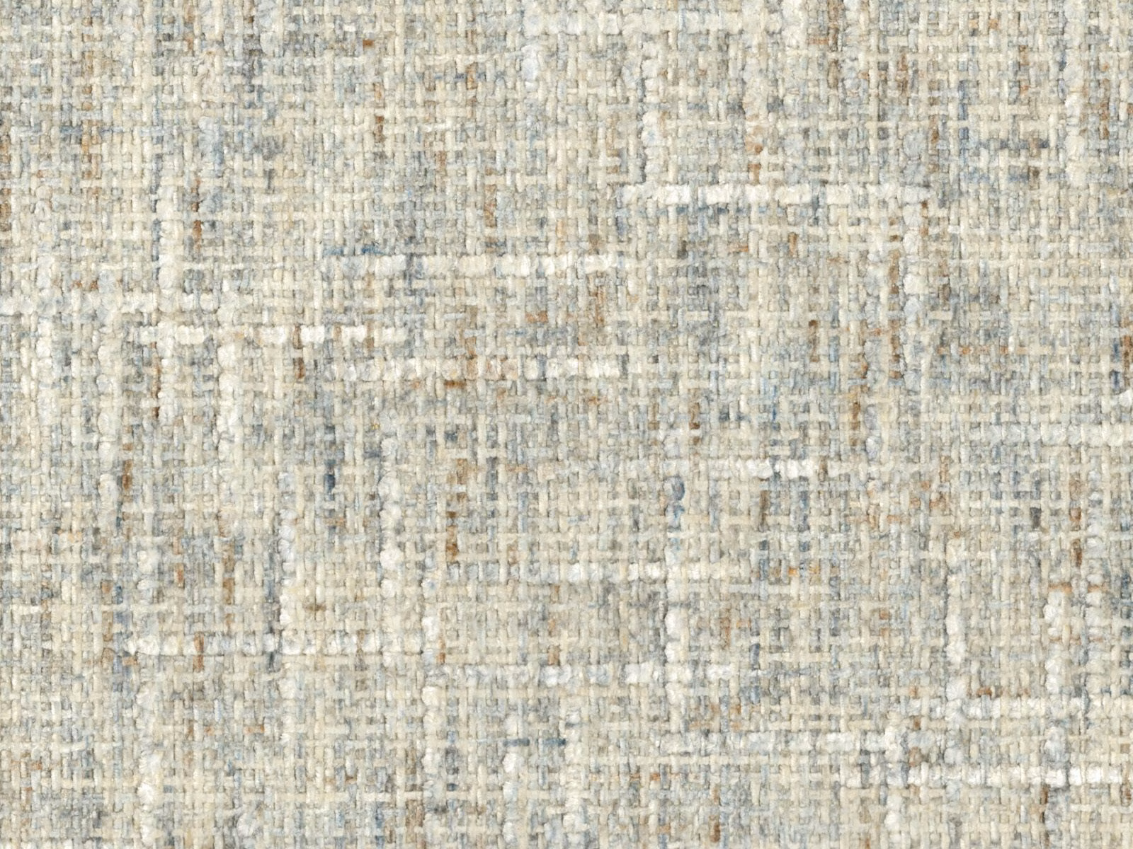 Pale greige chenille with blue-grey, taupe and warm beige woven flecks