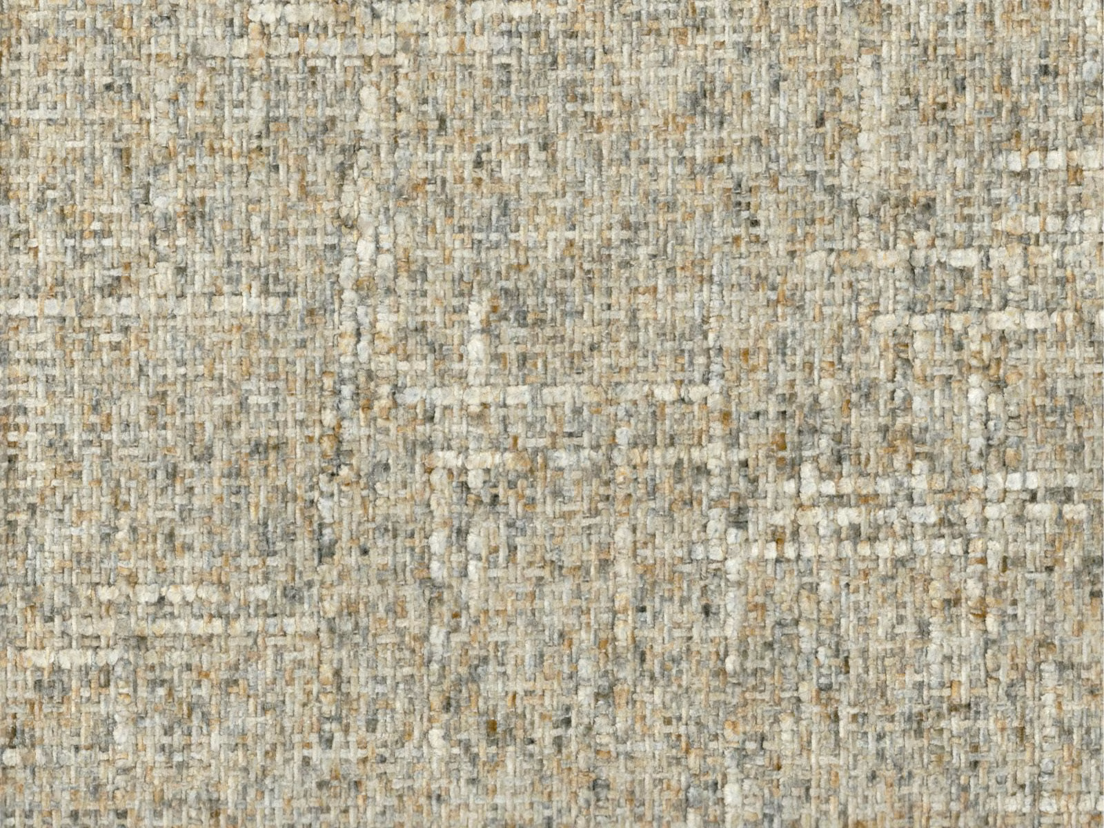 Pale taupe chenille with cream, grey and blue-grey flecks in a slub weave