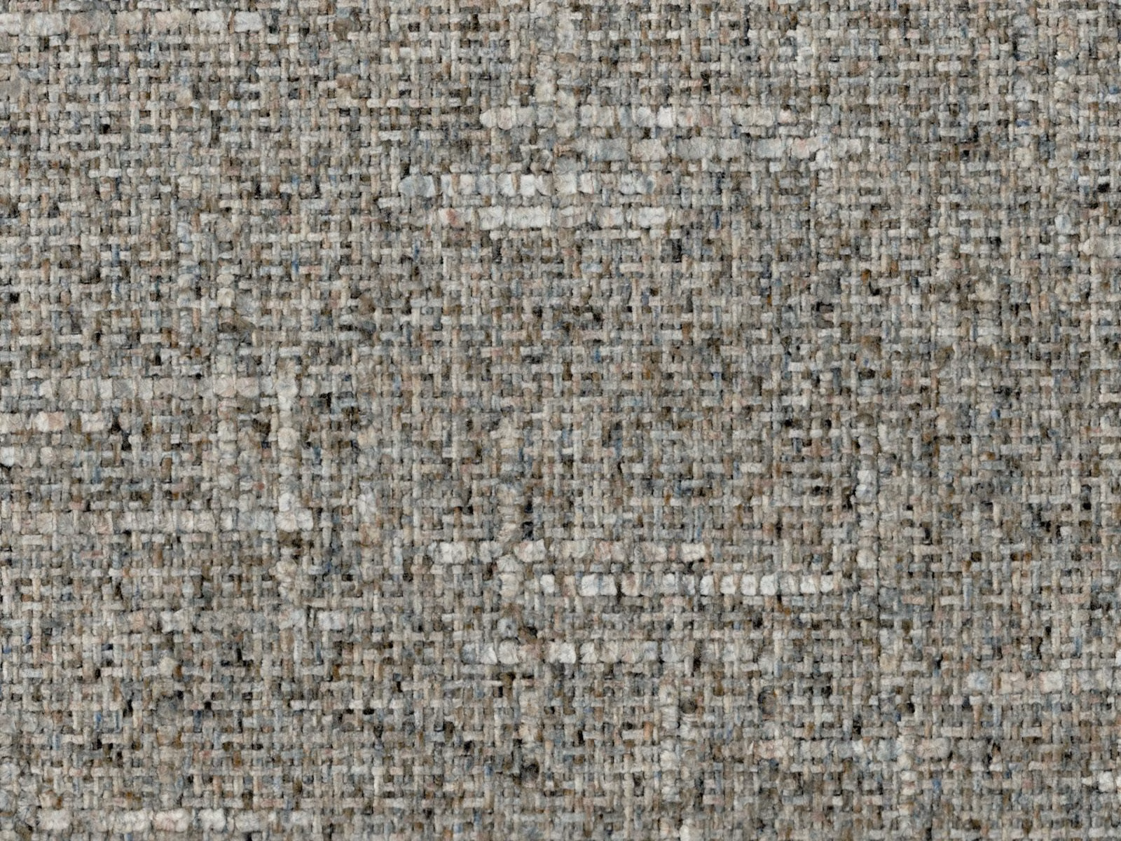 Mottled taupe-grey chenille with chunky woven texture and charcoal flecks