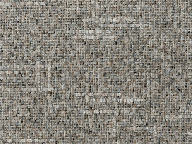 Mottled taupe-grey chenille with chunky woven texture and charcoal flecks