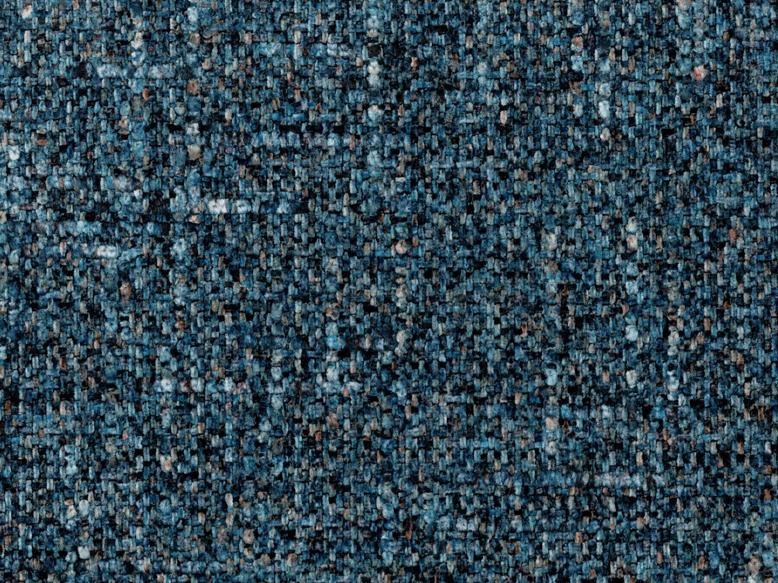 Deep blue-teal chenille with charcoal and pale blue-grey flecked woven texture