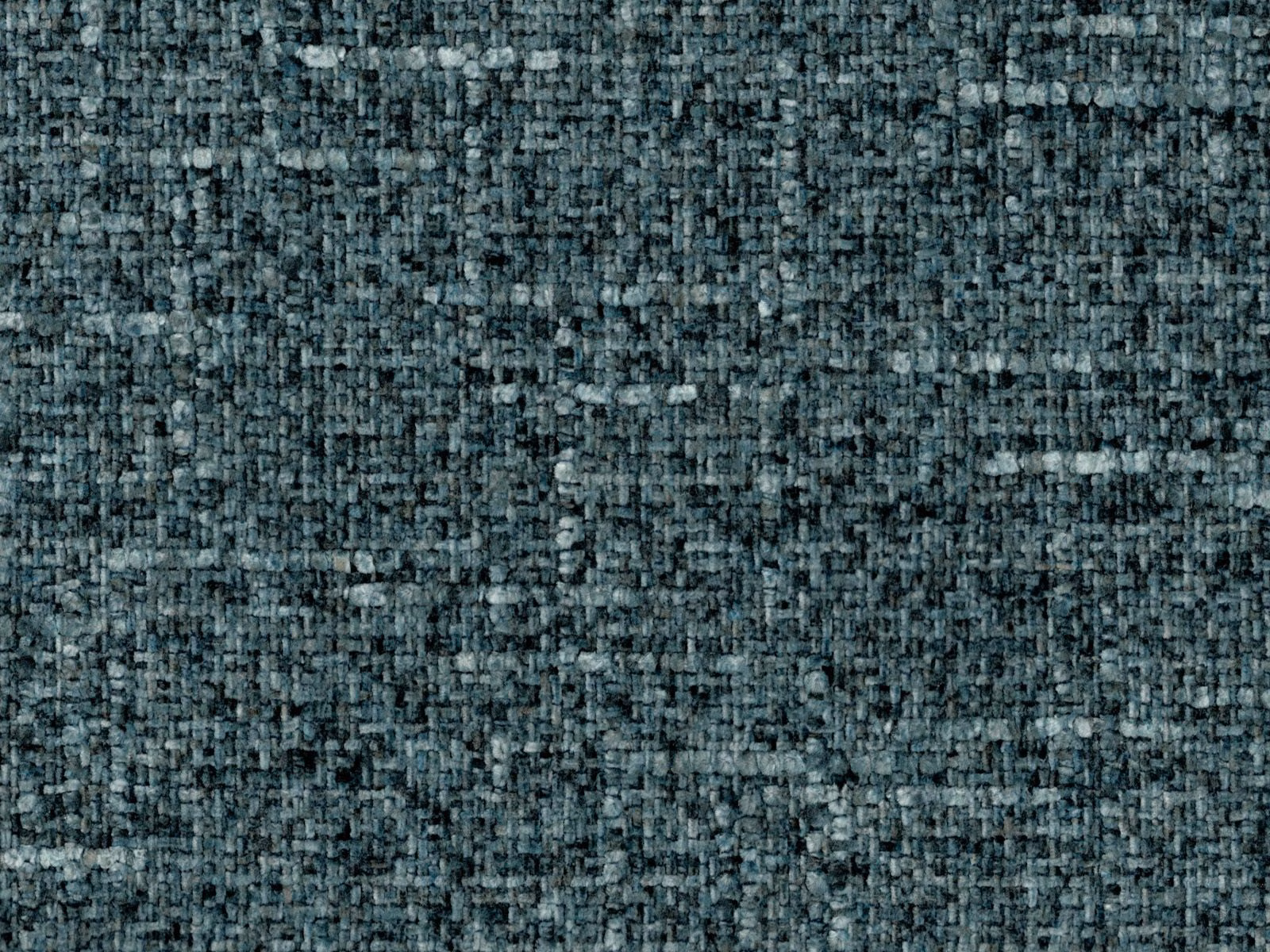 Dark teal-blue chenille with a mottled charcoal-grey woven texture