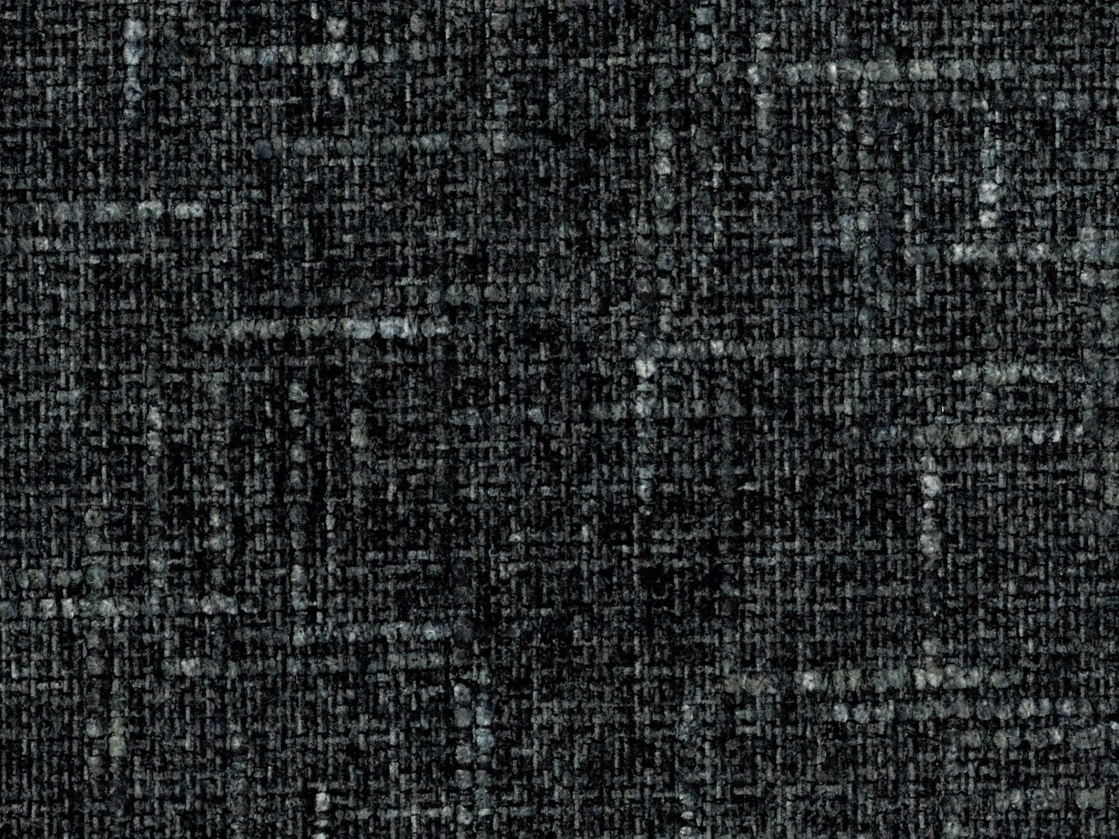 Charcoal-black Olbia chenille with mottled grey flecks and a dense crosshatch weave
