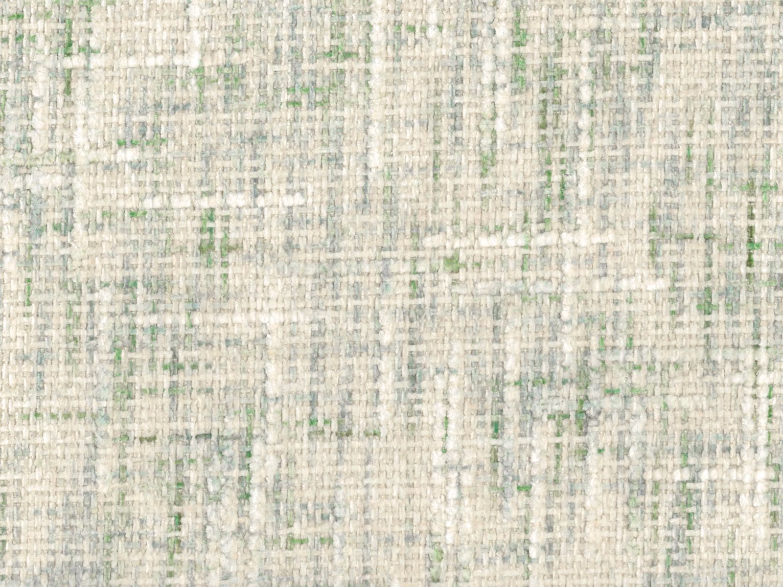 Pale sage and cream chenille with an irregular cool grey crosshatched weave