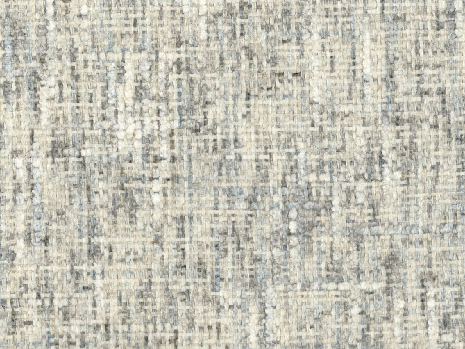 Pale greige chenille with ivory, blue-grey and charcoal vertical flecks