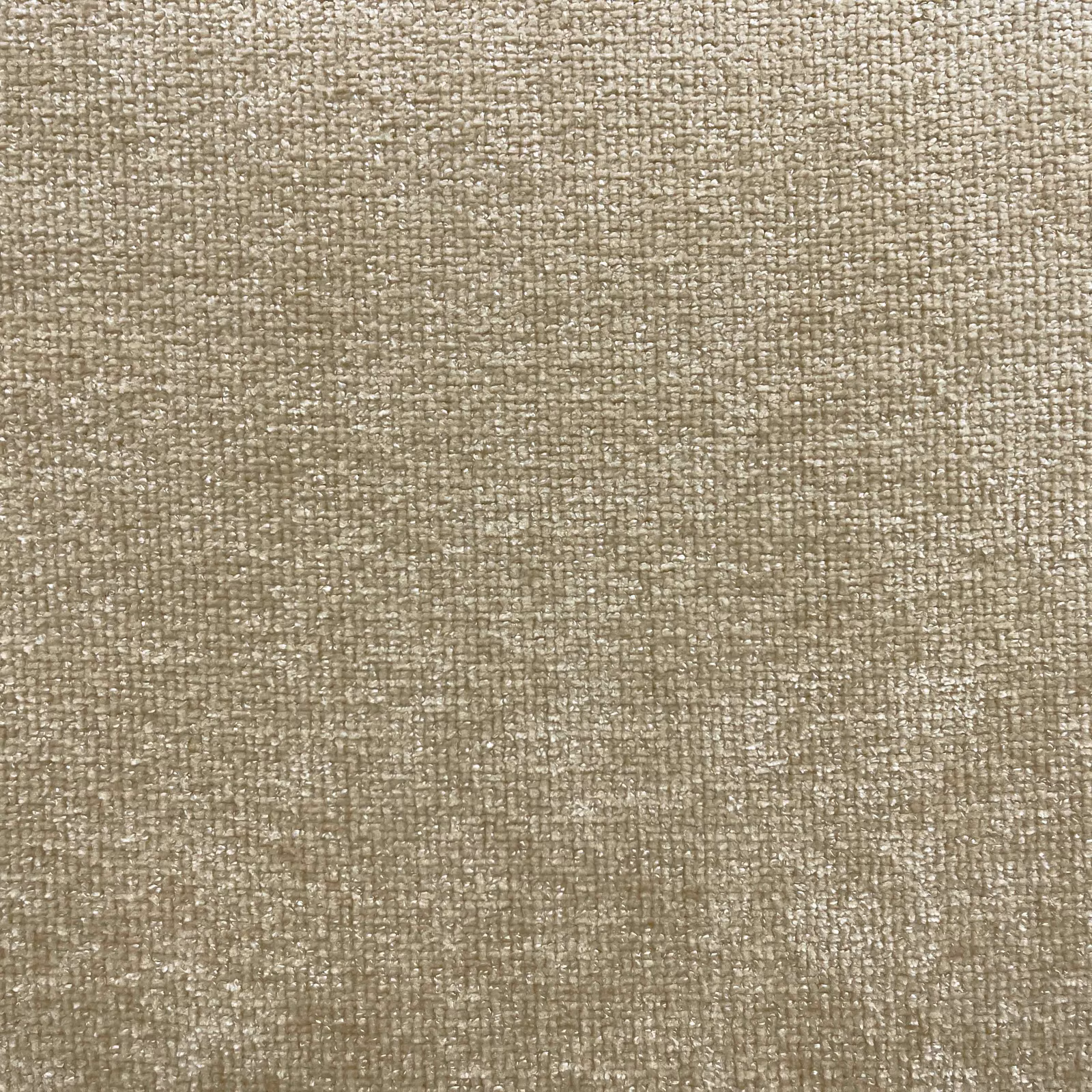 Warm taupe chenille with fine mottled weave and softly varied oatmeal texture