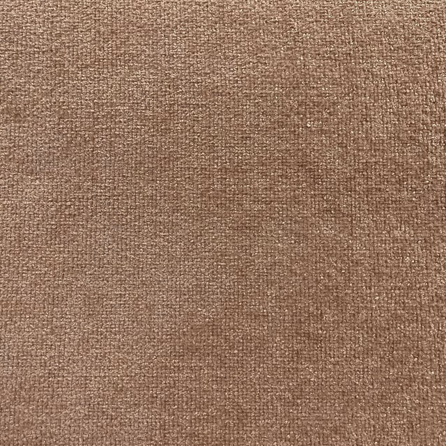 Close view of warm taupe chenille with a softly flecked woven surface