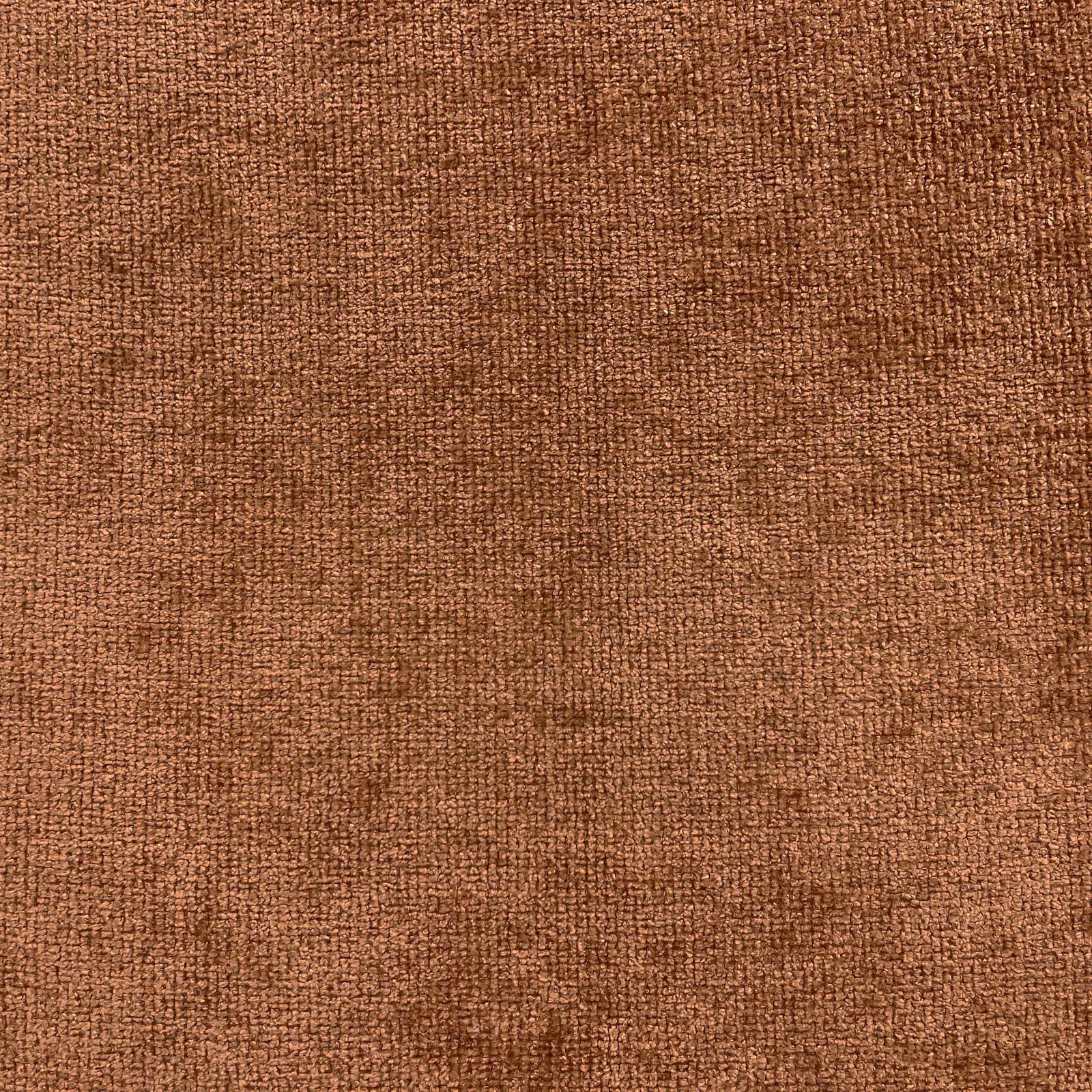 Warm russet-brown chenille with a close nubby weave and copper flecks
