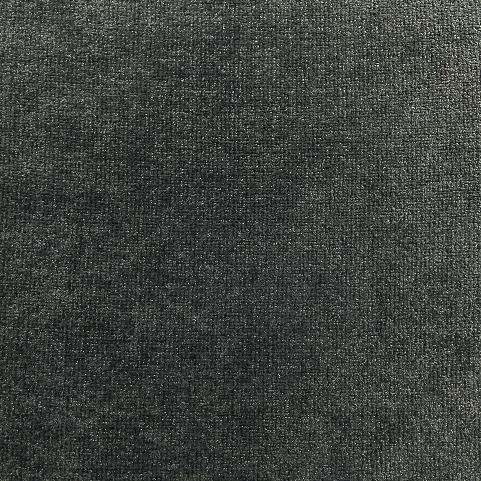 Close-up of dark charcoal-grey chenille with subtle graphite tonal variation and woven texture