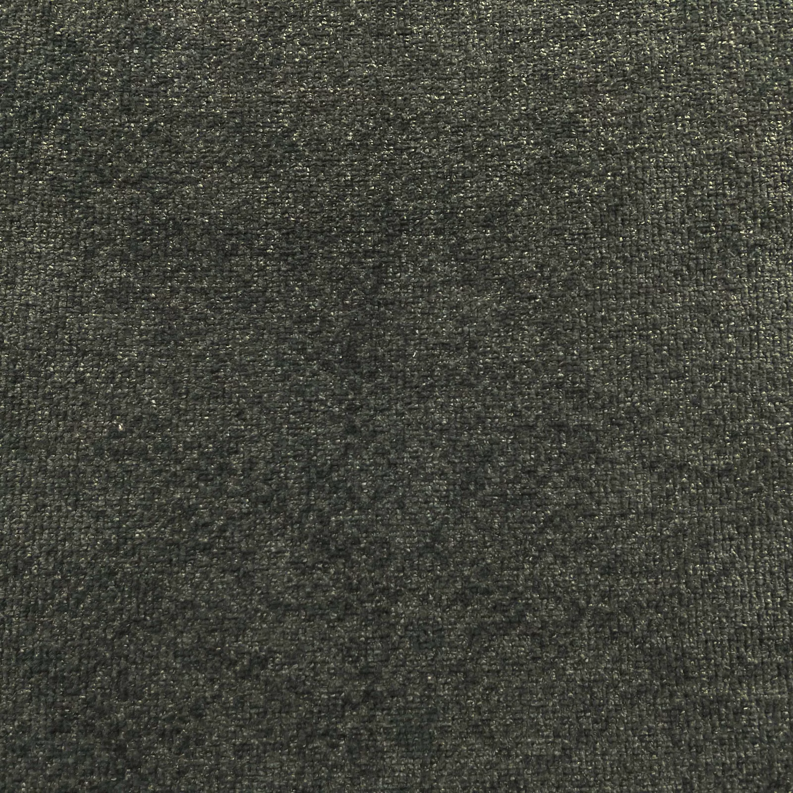 Dark charcoal chenille with olive undertones and a fine mottled weave