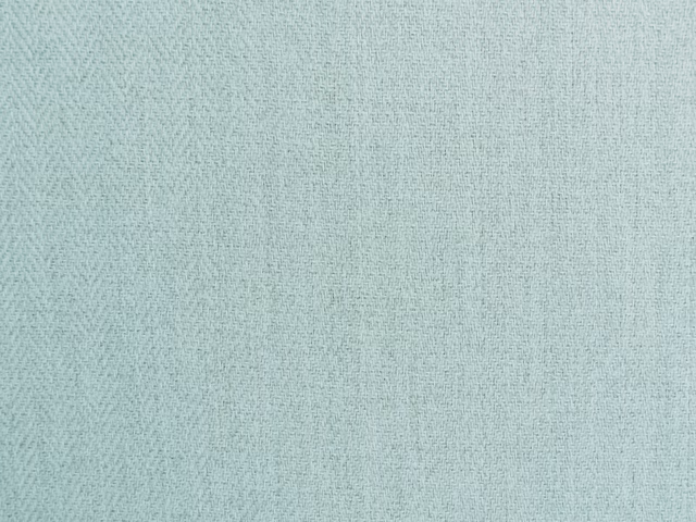 Pale aqua chenille swatch with a fine tonal broken-chevron weave