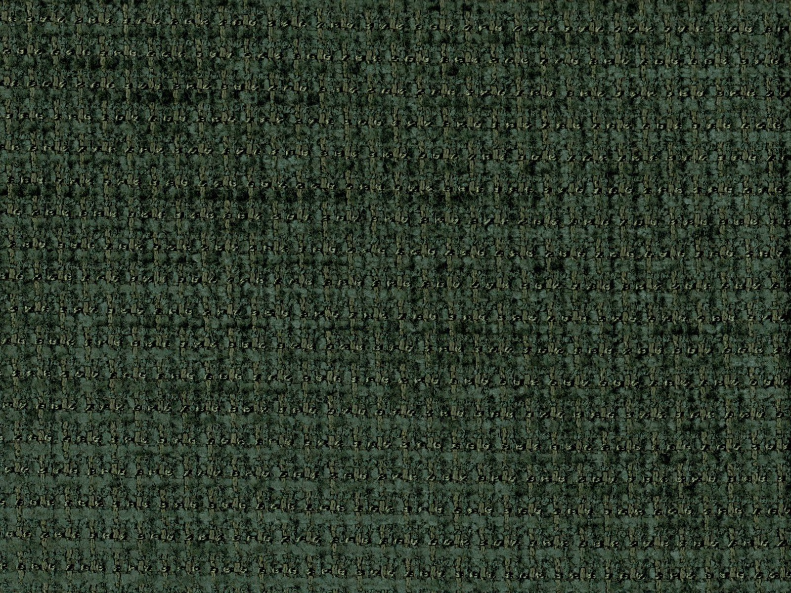 Deep forest-green chenille with a dark nubby horizontal texture