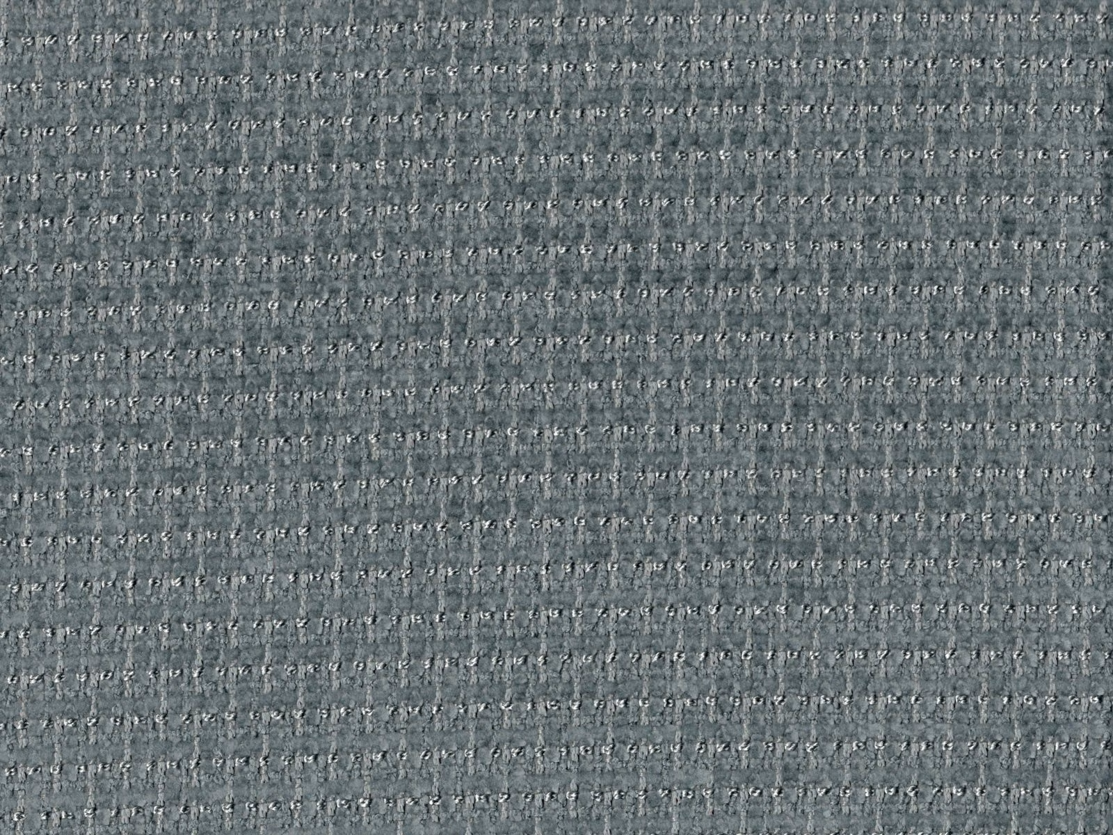 Muted blue-grey chenille with fine horizontal ribs and softly flecked texture