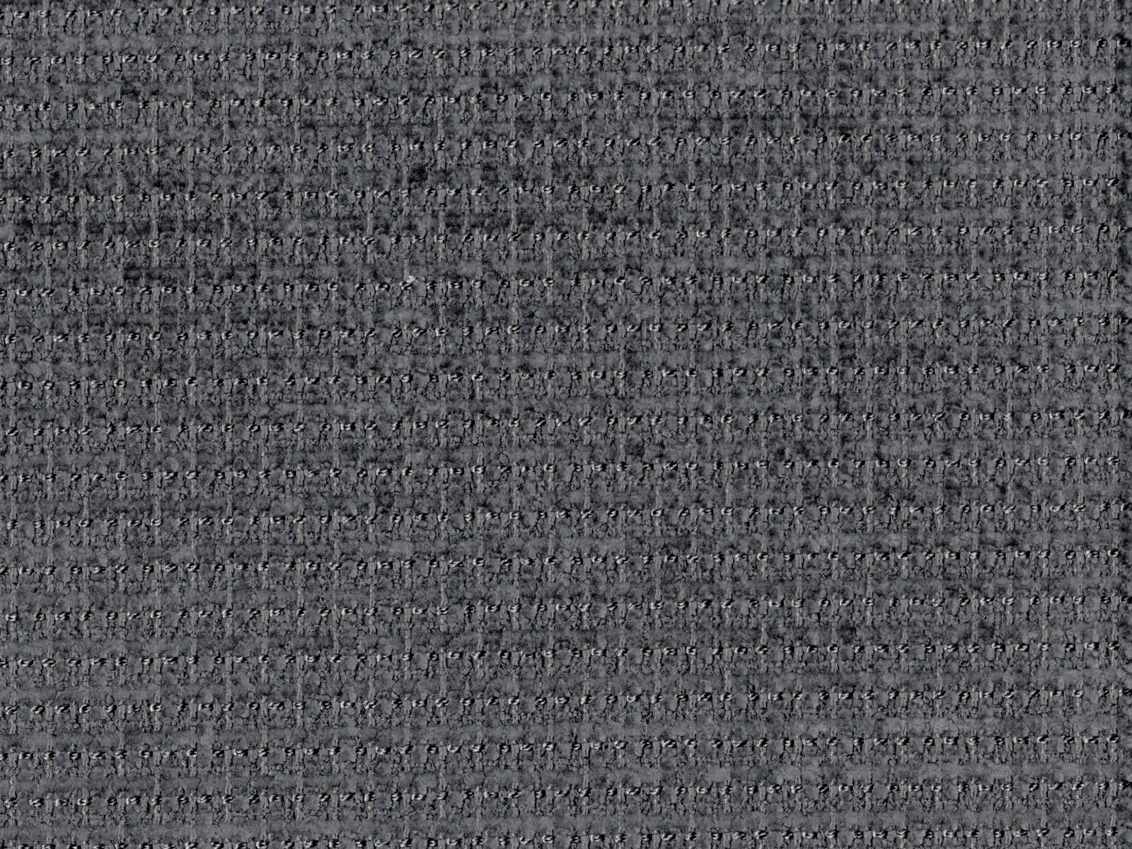 Deep charcoal-grey chenille swatch with dense nubby weave and subtle horizontal texture