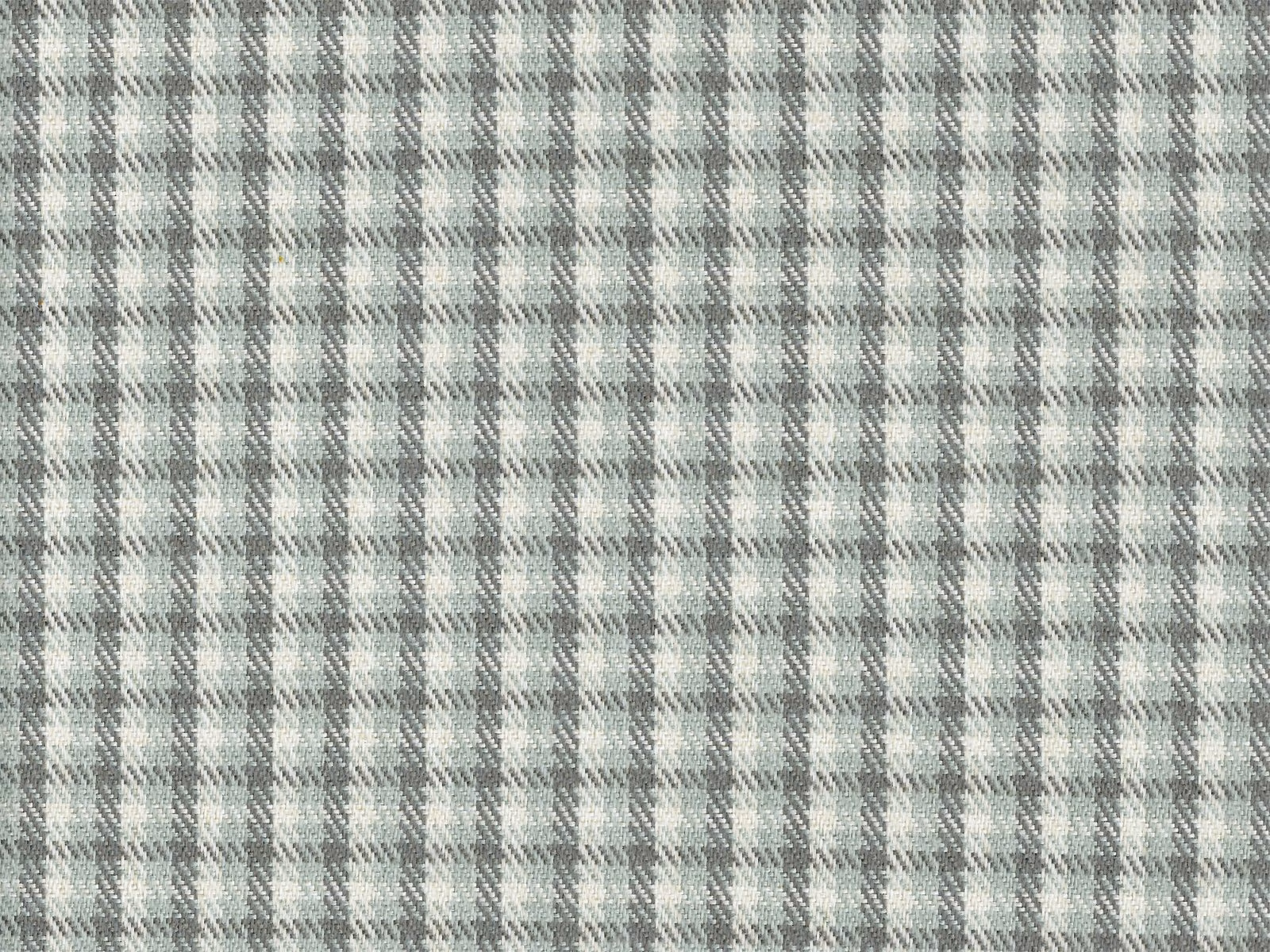 Cool sage-grey chenille with a small cream-and-grey checked weave