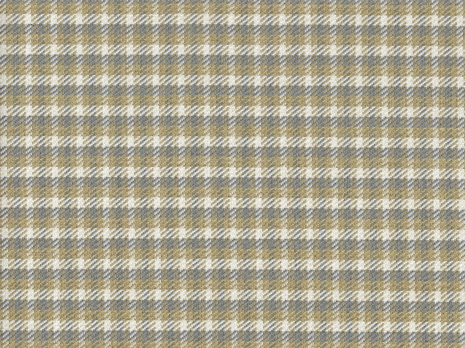 Beige chenille upholstery with cream and blue-grey woven check pattern