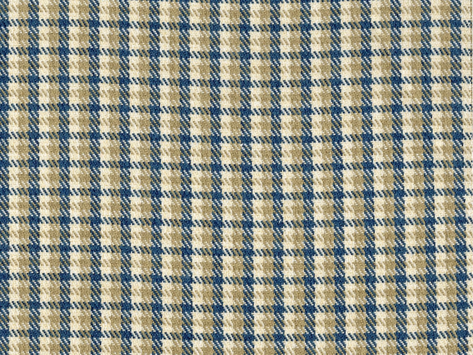 Cream and navy small-scale chenille check with a softly textured woven surface