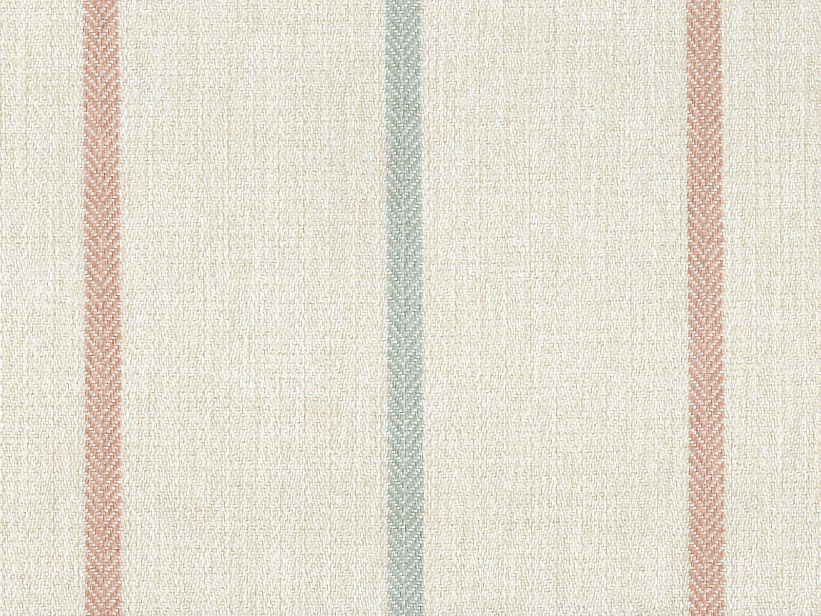 Ivory chenille with dusty blush and pale sage vertical stripes