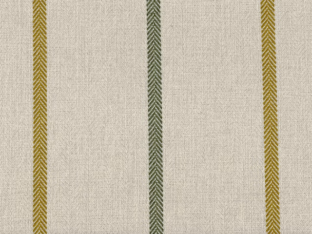 Ivory chenille with vertical olive and mustard woven stripes