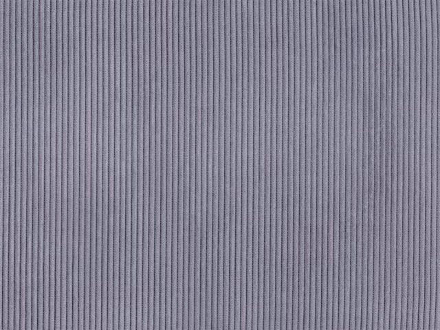 Cool slate-grey rib cord with fine vertical channels and a softly textured surface