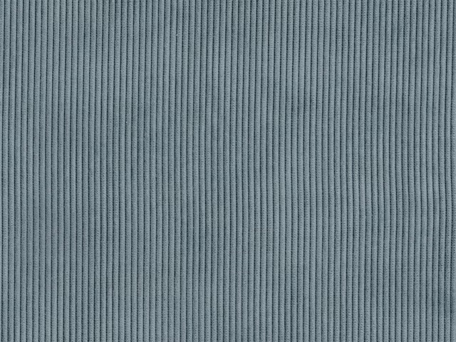 Muted slate blue-grey rib cord with fine vertical ridges and shadowed texture